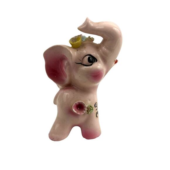 VTG Pink Elephant Salt Shaker Japan Ceramic Springfield MO Pink - Picture 1 of 12